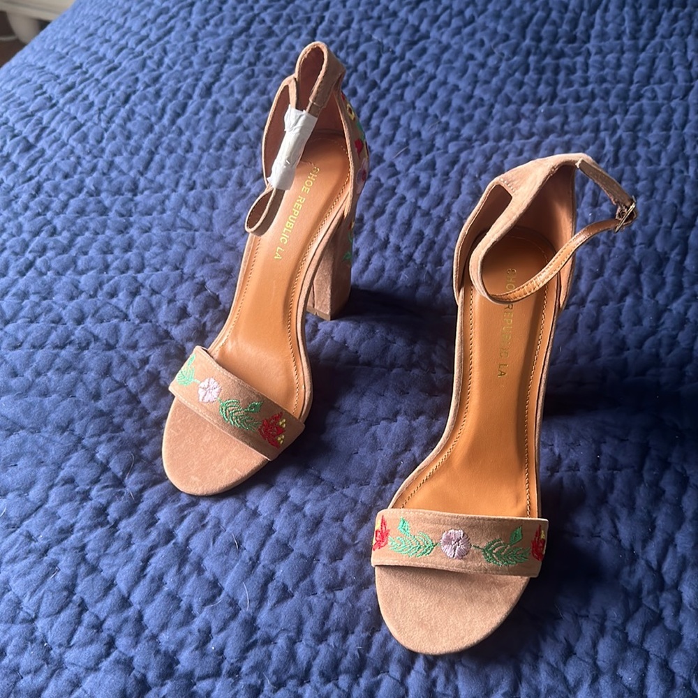 Embroidered high heels